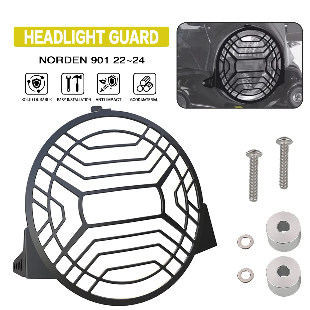 

Motorcycle Stainless Steel Headlight Headlamp Grille Shield Guard Cover Protector For Husqvarna Norden 901 Norden901 2022 2023