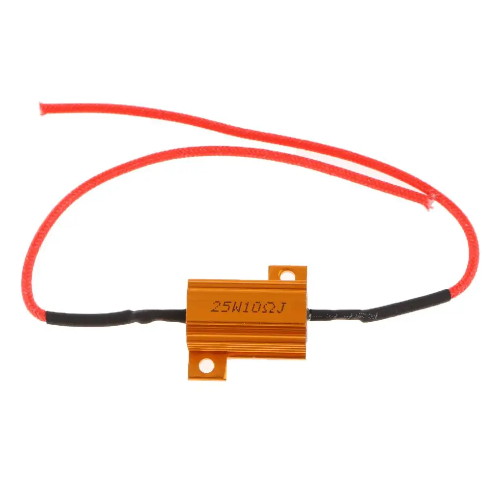 Aluminum Gold Load Resistor 25W 25ohm Plug and Play Canceller for 12V LED Headlight Turn Signal Bulb Fix