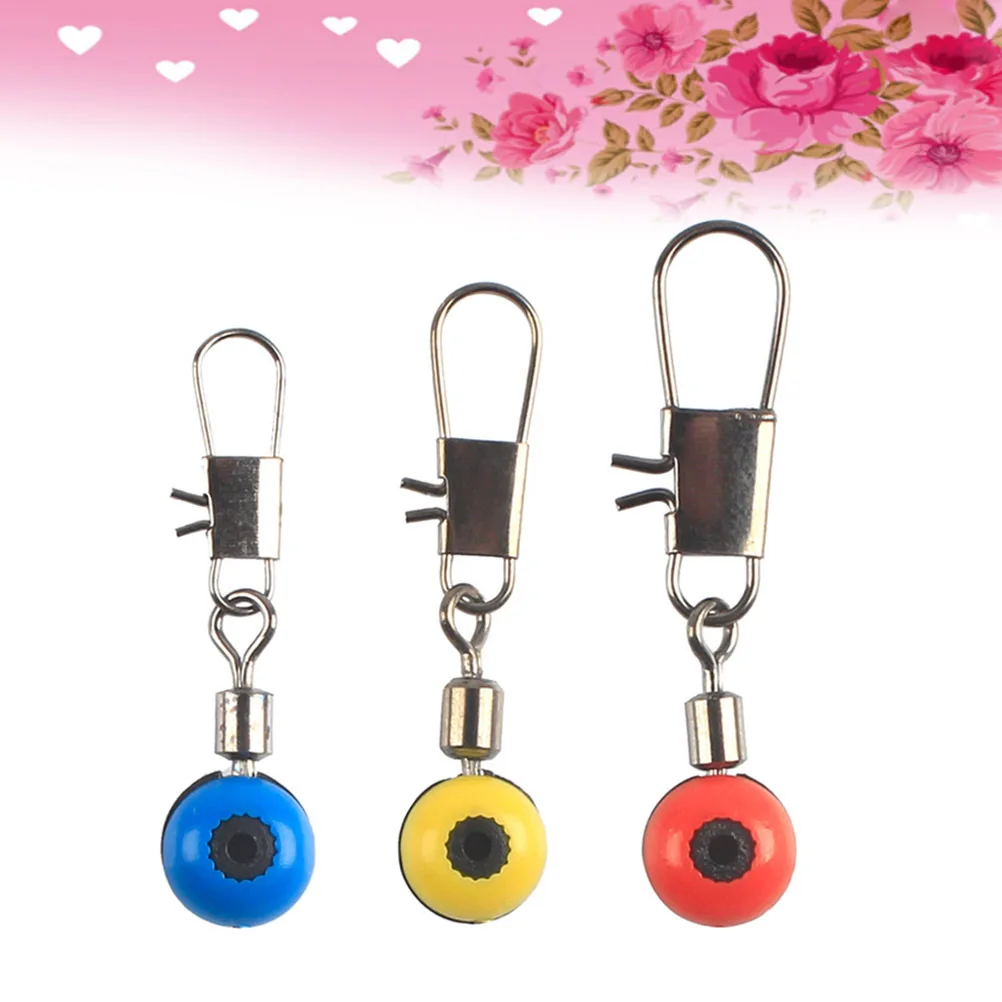 

50Pcs Fishing Connectors Space Beans Flexible Rotation Wear Resistant Tackle Supplies Red Yellow Blue Fishing Rod Guide