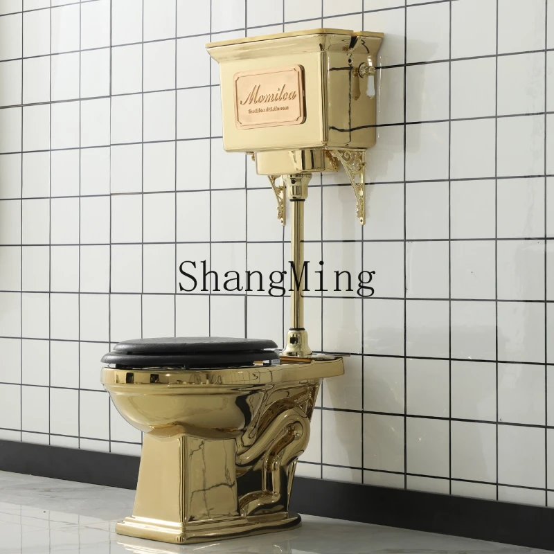 

DHY retro industrial wind electroplated toilet high water tank tie rod toilet