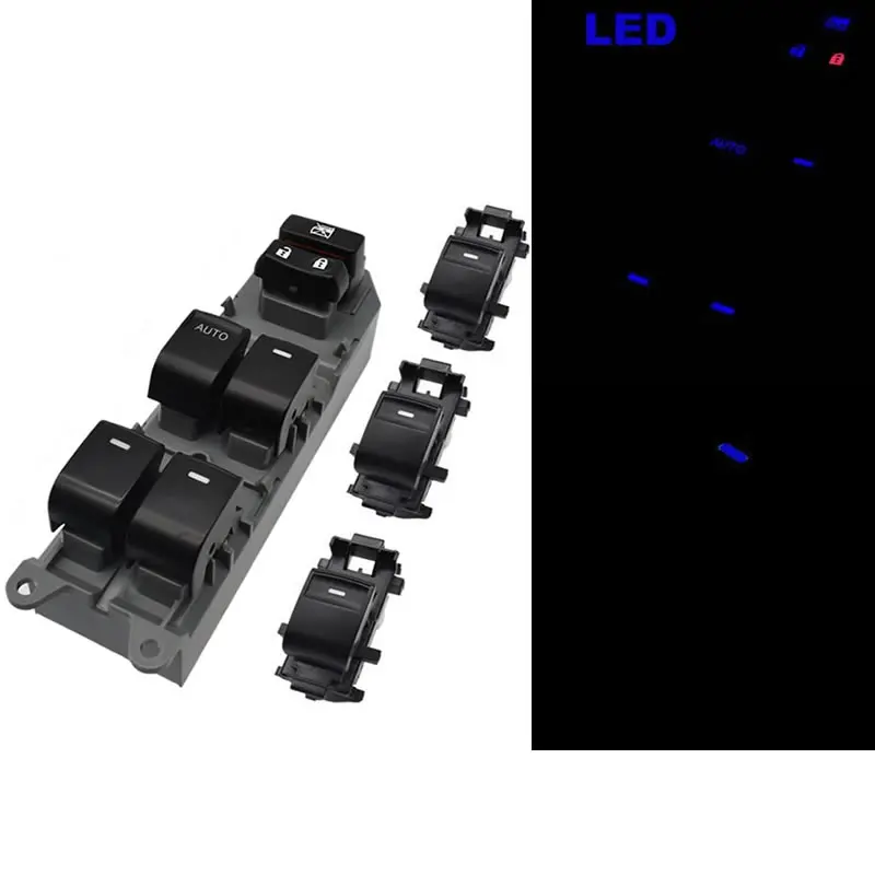 

4pcs Lighted LED Power Single Window Switch set For Toyota RAV4 RAV 4 Camry Corolla Yaris Cruiser Vios Left driving Blue light