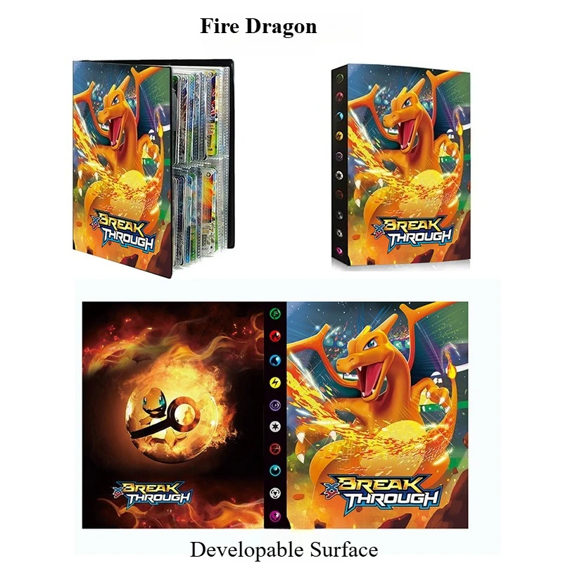 Bandai Pokemon 4 Grid Card Album Binder Pokemon Verzamelmap 240 Pockets Pikachu Charizard Greninja Trading Card Storage Gift view 3