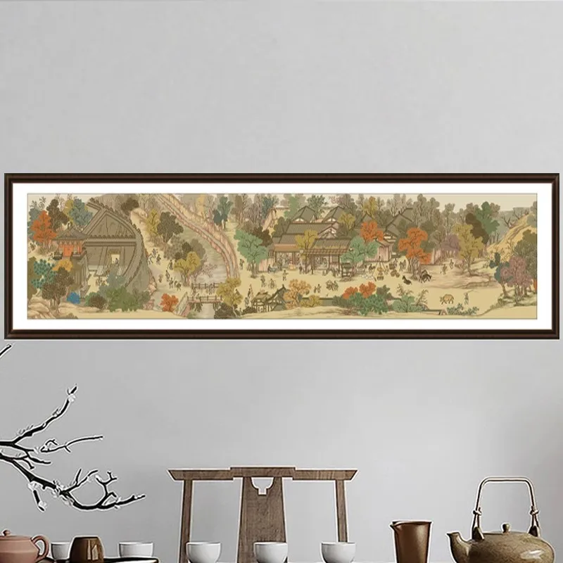 Outside Jinling City Chinese Classical Paintings 11CT DIY Embroidery Printed Stamped Cross Stitch Kit