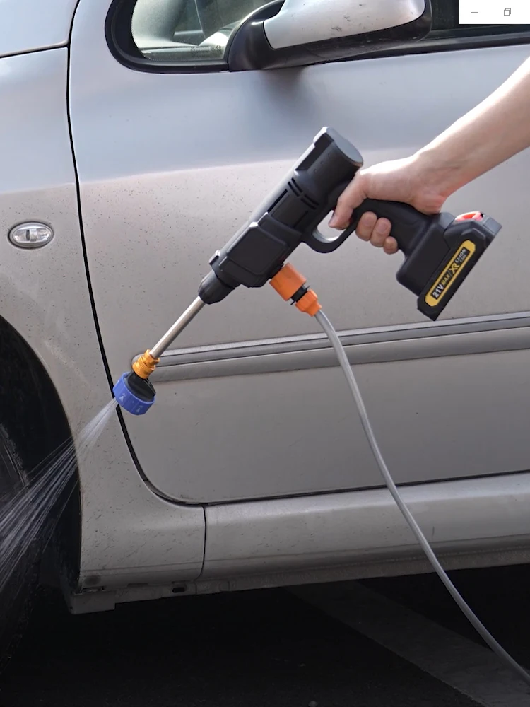 Pistolet de pulvérisation haute pression sans fil 6 en 1, 2 batteries, avec boîte à outils, Rechargeable, 100-240V, plastique Durable,