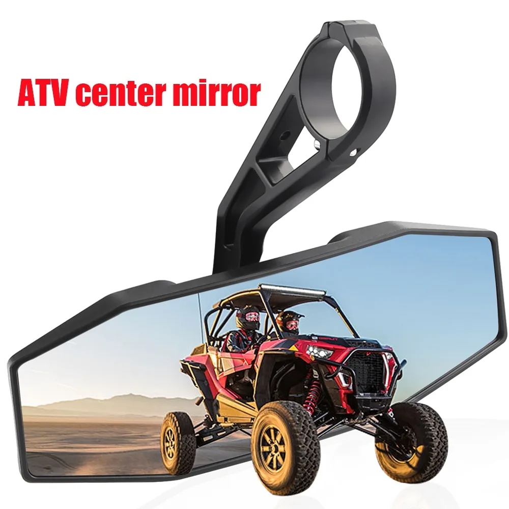 

Off Road Center Mirror Unbreakable Glass Rock Resistant Quick Release 1.75" for Racing UTV Night Driving Desert Dune Adventures