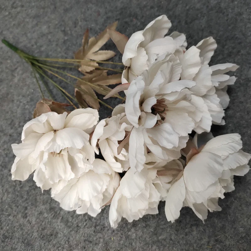 9-kopf Künstliche Pfingstrose Blume Europäischen Dekor Blume Für Hochzeit Szene Dekor Schlafzimmer Wohnzimmer Desktop Ornamente – Detail 8