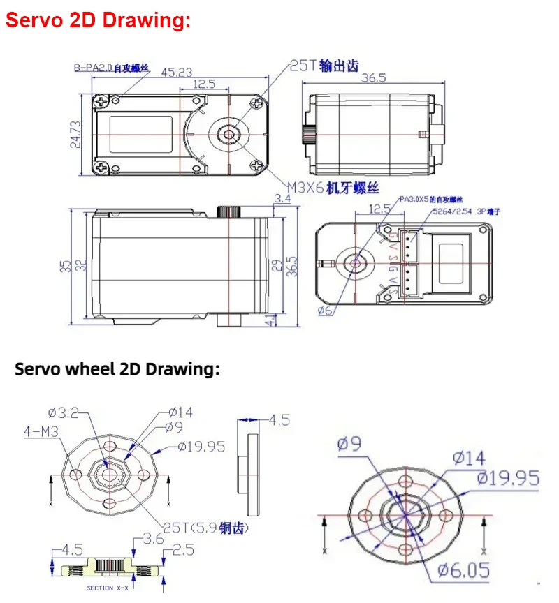 Feetech 30kg.cm Servo de codificación magnética RC rotación continua de 360 grados STS3215 Motor de servos de Robot TTL de retroalimentación de alta precisión