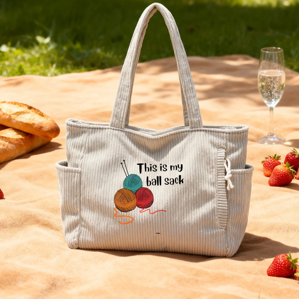 

Corduroy Yarn Bag,Knitting Project,Crochet Storage Tote,Perfect for Mother's Day,Birthday,Christmas,Thank You Gift,Travel,Picnic