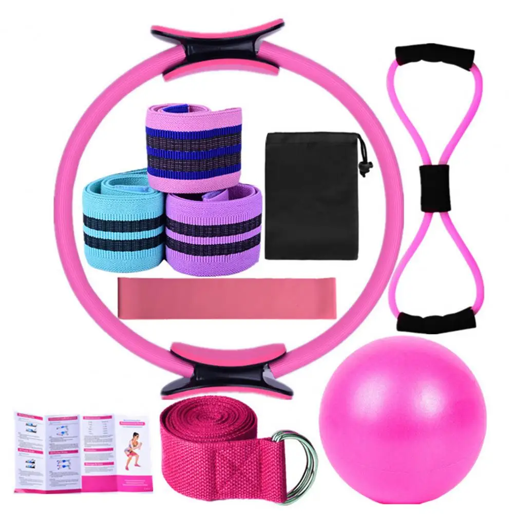 

Pilates Circle Fitness 11-Piece Set Yoga Stretching Strap Tightening Circle Tightening Elastic Fitness Resistance Ring Equipment