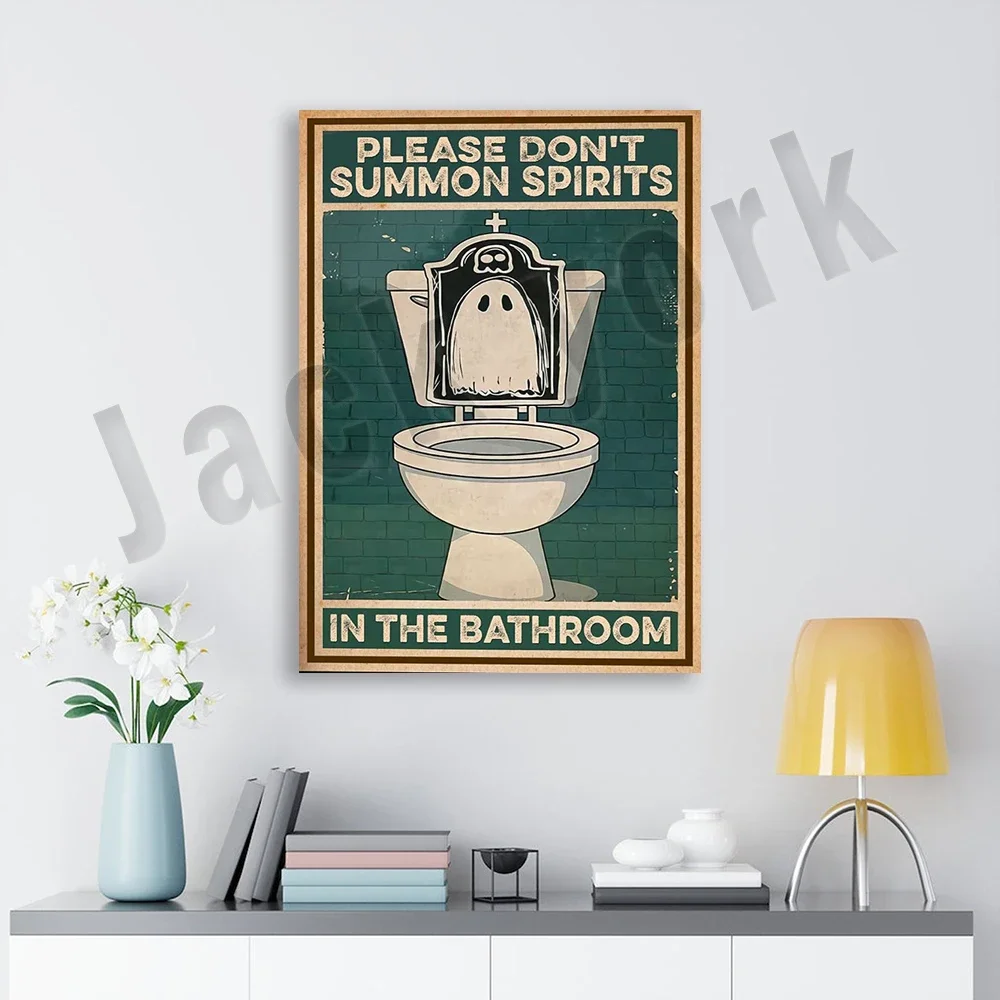Poster Fantasma, Per Favore Non Chiamare Fantasmi Nel Bagno Poster Retrò, Divertente Arte Del Bagno Fantasma, Regalo Di Arredamento Per Il Bagno Fantasma Retrò