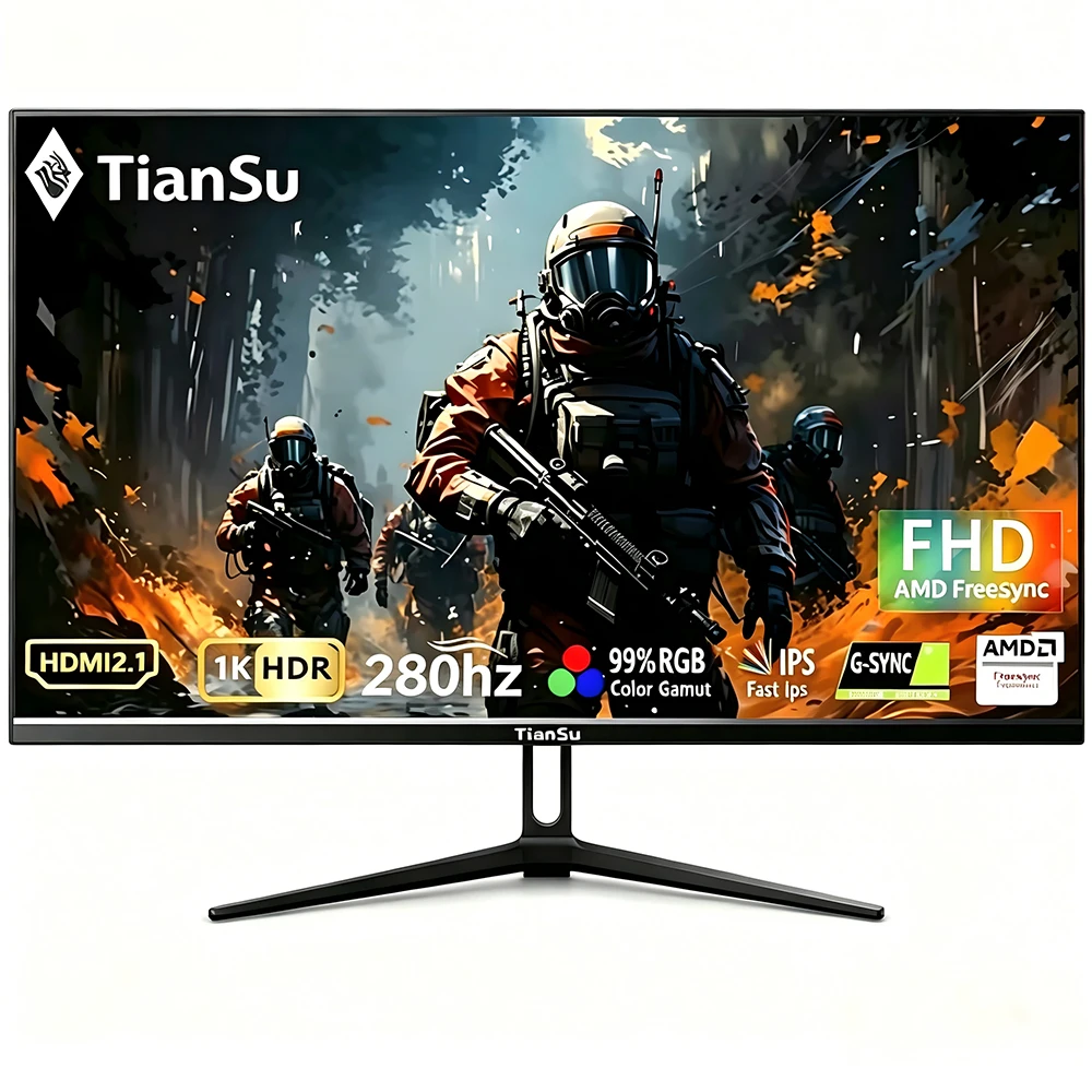 

Tiansu 24-inch FHD 1920×1080p 280Hz IPS LED PC Gaming Monitor, 100% sRGB, 1ms response time, HDR400, HDMI/Gaming Computer Screen