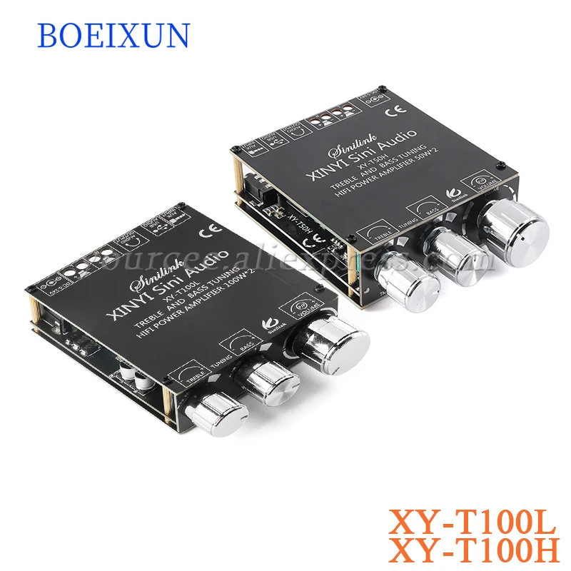 

XY-T100H XY-T100L 100w+100w TPA3116D2 Ble 5.0 Power Audio Amplifier Board Home Theater Amplifiers Stereo Treble And Bass ADJ