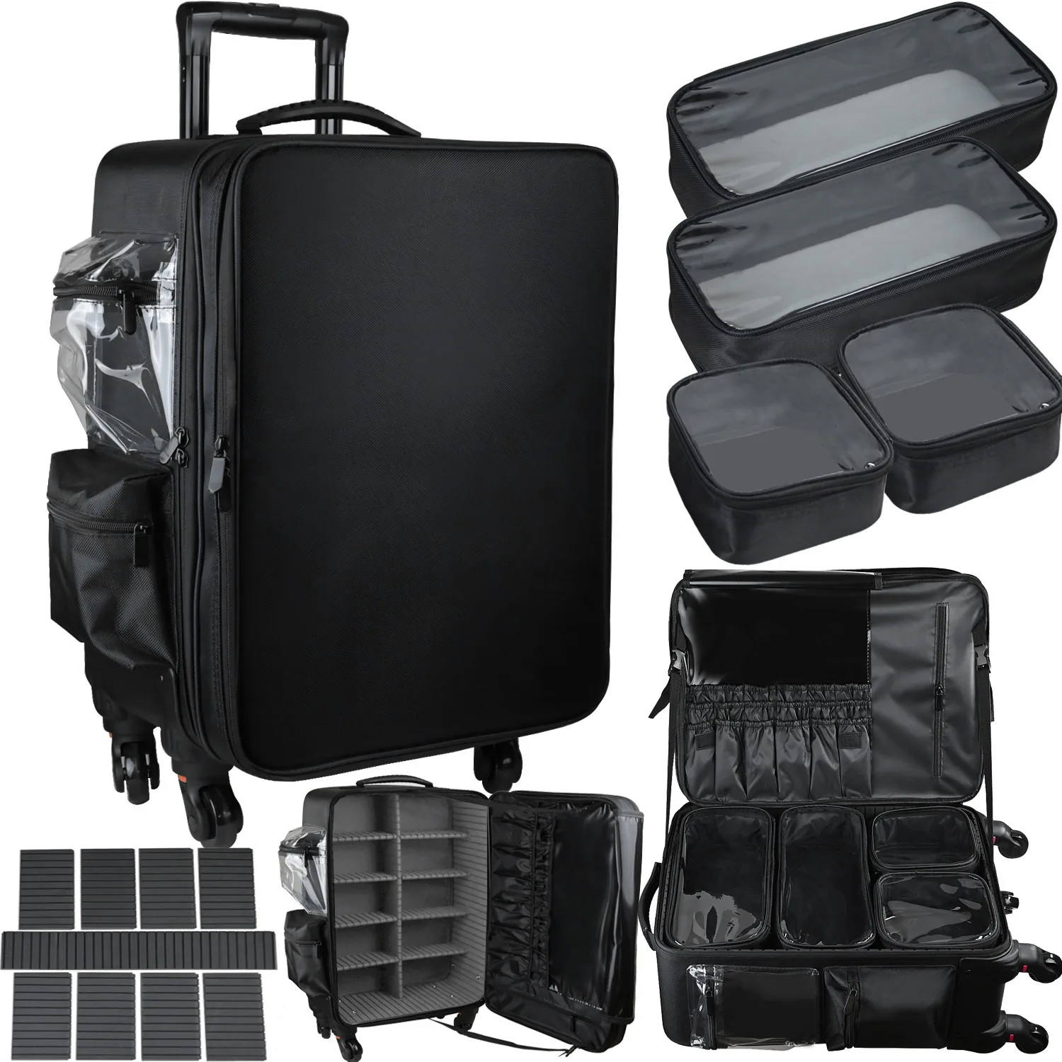 Rolling Makeup Case Large Capacity Professional Makeup Artist Organizer Multifunctional Tattoo Nail Beauty Tool Bag Luggage