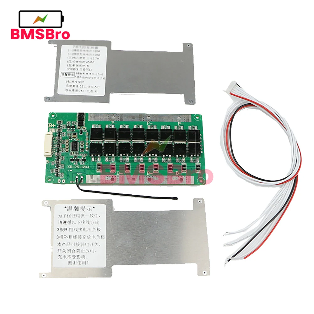 

BMS 7S 100A 28MOS Lithium Battery Balancer Equalizer Charge Protection Board Common Port with NTC Temperature Protect for Ebike