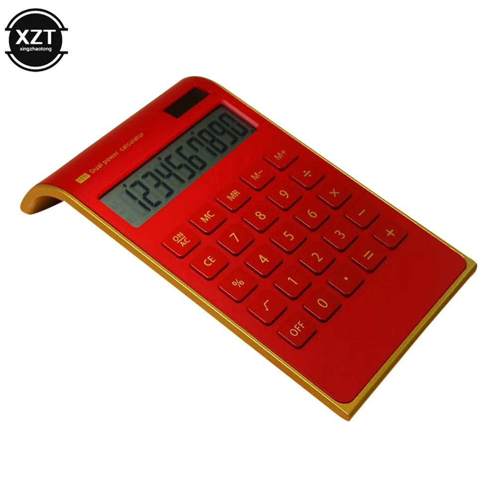 2022 Hot Sale Creative Slim Portable mini 10 digital Calculator Solar Energy Crystal Keyboard Dual Power Supply