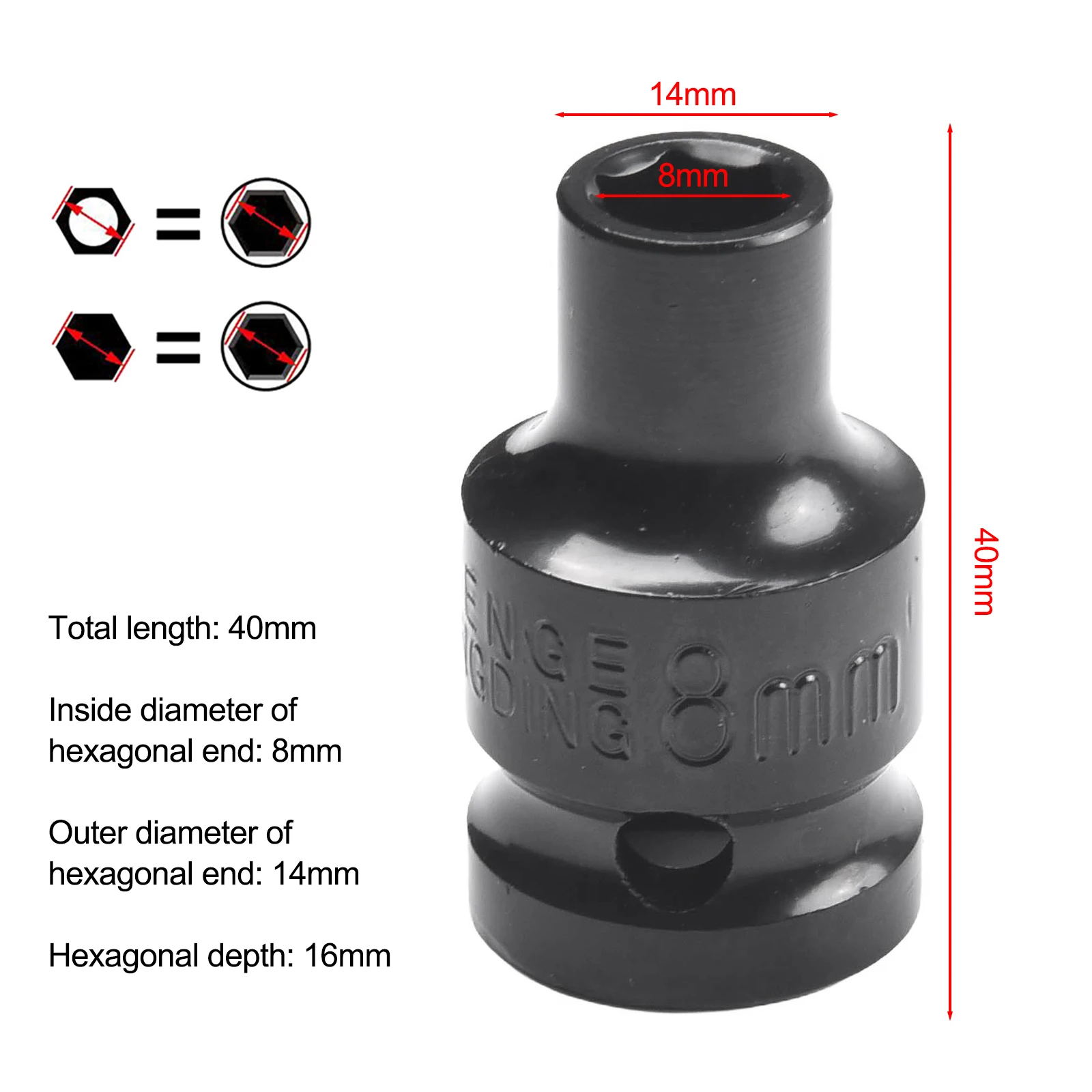 8-32mm Short  Wrench Socket Driver Head 6Point 1/2\\\