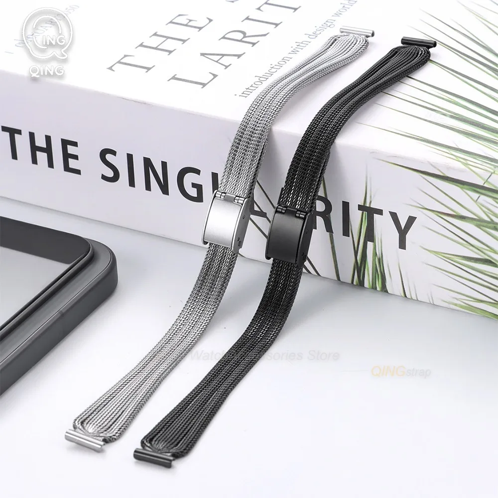 8/10mm Stainless Steel Replacement Watch Band Accessory Universal Men Women Retro Butterfly Milan Mesh Strap Small Silm Bracelet