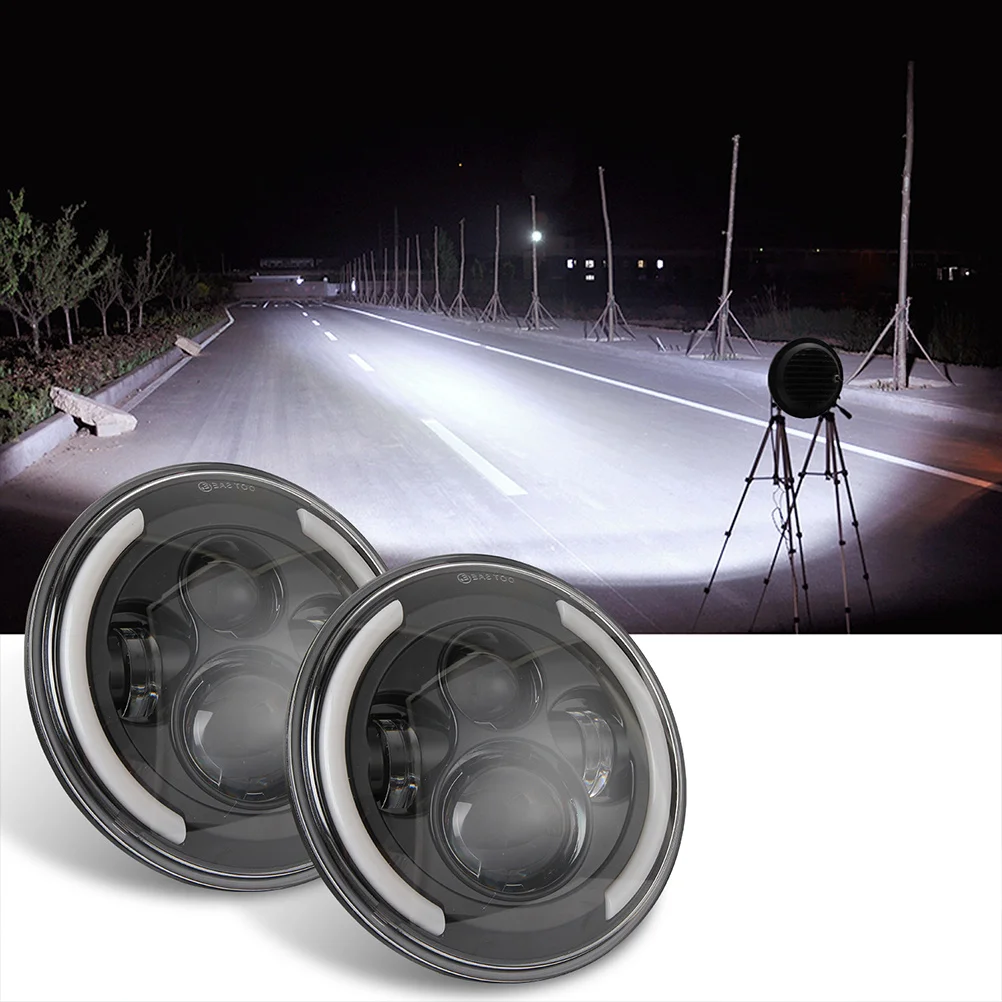 

1Pcs LED Work Light 7 Inch 200W Offroad Round Lamp Flood Fog Bright Headlight for Suv Truck Motorcycle Driving