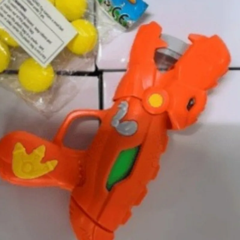 Red Dinosaur Gun Ball 10 Pieces Kids Toy Soft Foam Balls Safe Play Dinosaur Shooting Game