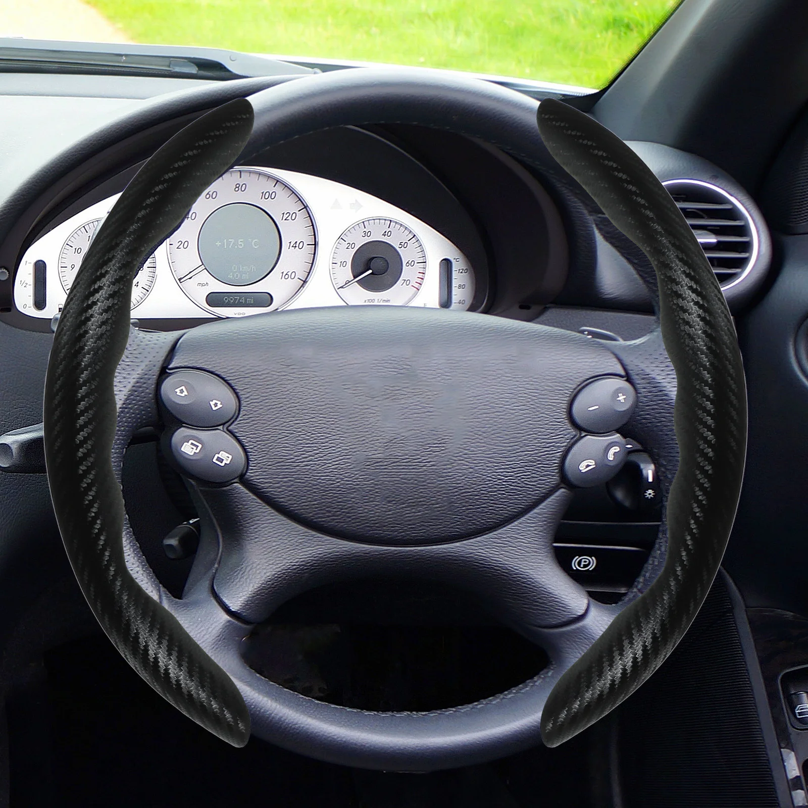 

1 пара автомобильных чехлов на руль, прочный противоскользящий, против пота, удобный руль для вождения, декоративный рукав для автомобиля