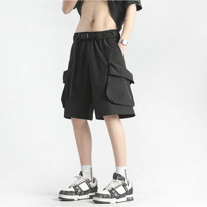 

2025 New Fashion Summer Casual Shorts Man Solid Color Big Pocket Cargo Mens Shorts