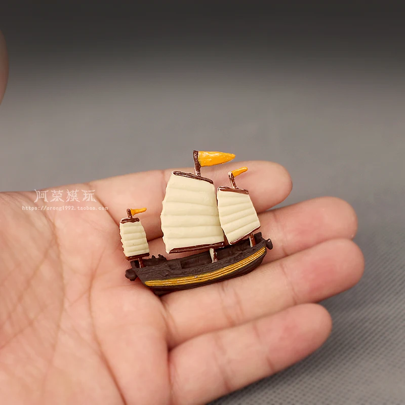 Miniatur Simulation DIY Ozean-gehen Segelschiff Modell Retro Action-figuren Spielzeug Ornament Zubehör für Sammler