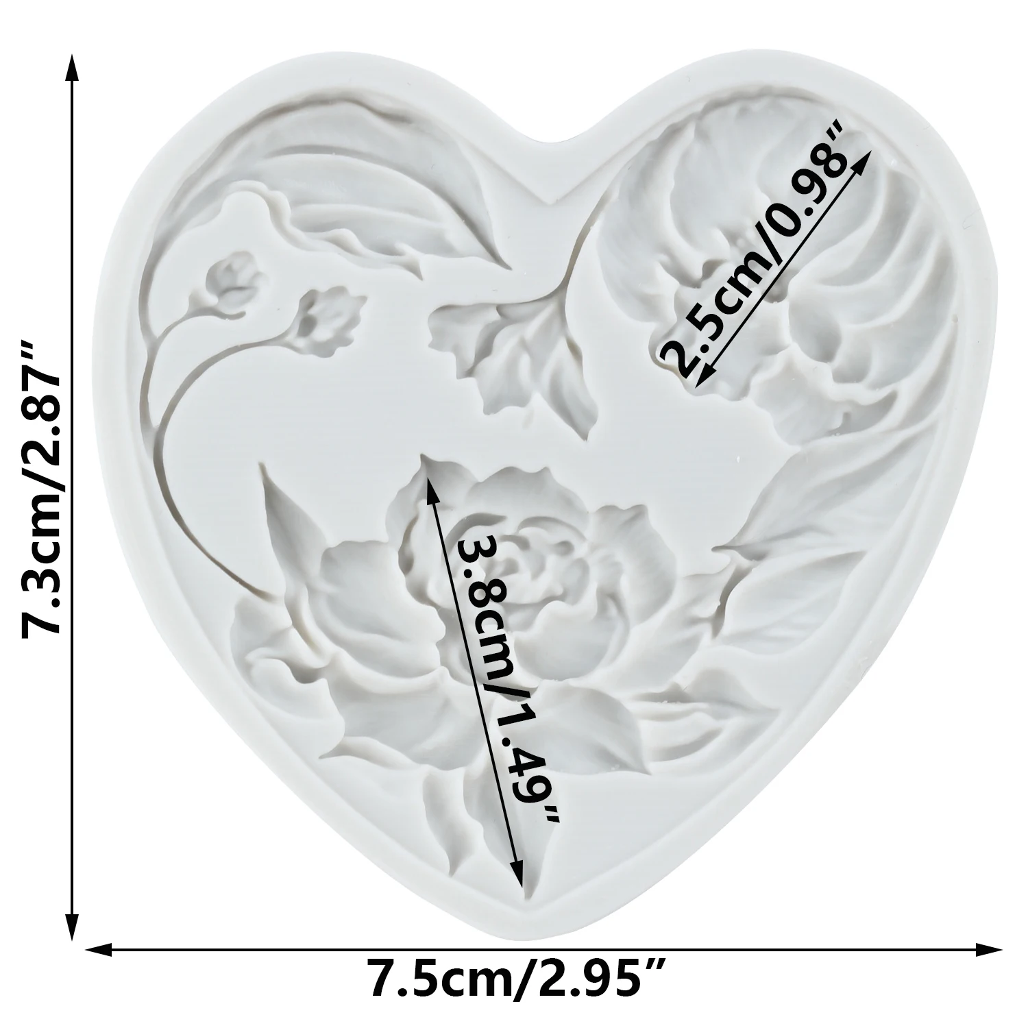Heart Silicone Molds Rose Flower Fondant Cake Decorating Tools Cupcake Topper Chocolate Craft Gum Paste Polymer Clay