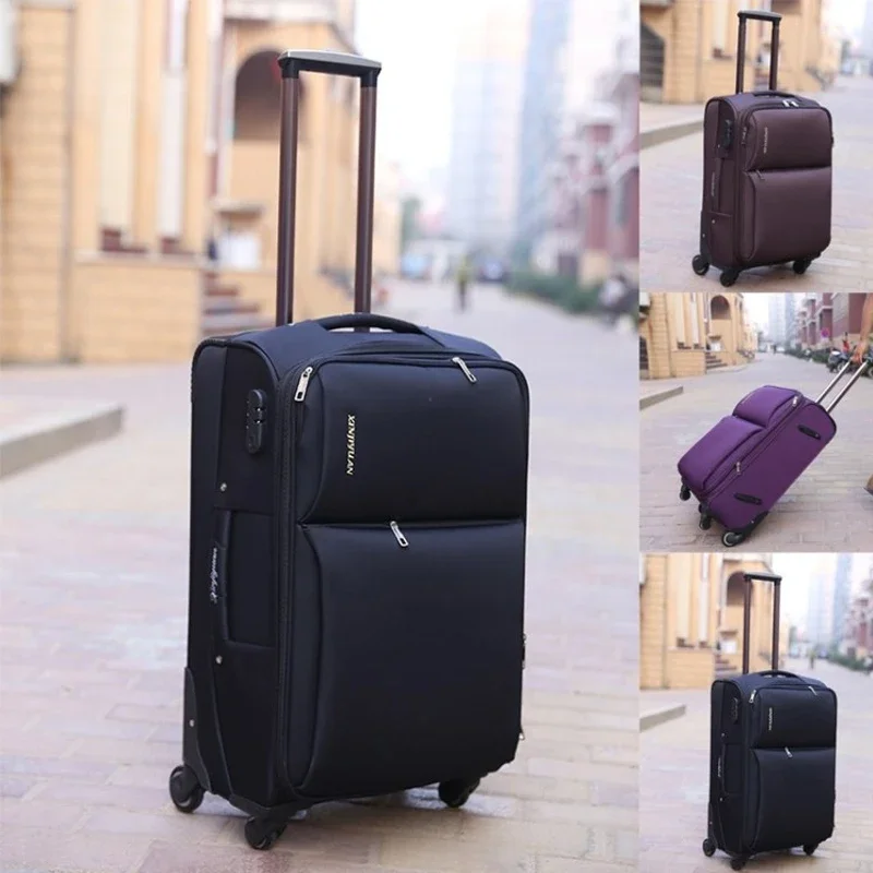 New Suitcase Waterproof Oxford Cloth Cabin 20\'\' Password Travel Suitcases with Wheels Large Capacity Antidrop Boarding Luggage