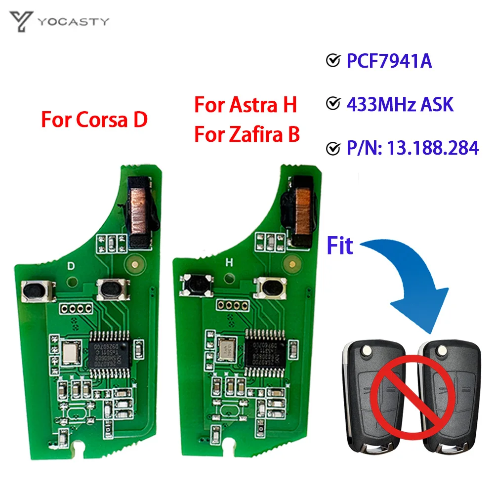 

YOCASTY 736-743-A Remote Car Key PCB PCF7941A 46 Chip 433MHz For Opel Vauxhall Corsa D G4 Astra H Zafira B Holden Astra AH