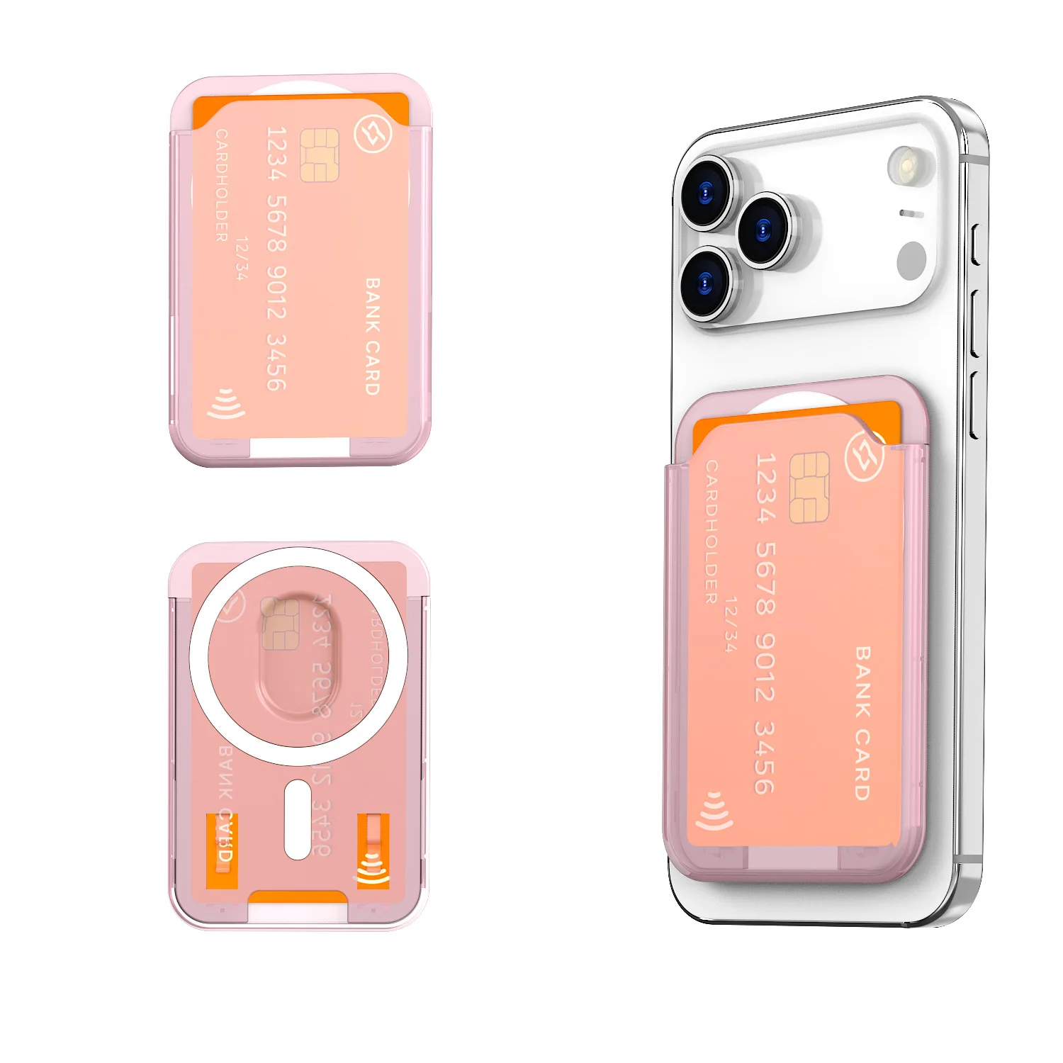 MagSafe Magnetische Geldbörse für iPhone 18 17 16 15 14 13 12 Pixel 10 Serie Harte Kreditkartenfach-Halterung für die Rückseite der Handyhülle – Detail 14