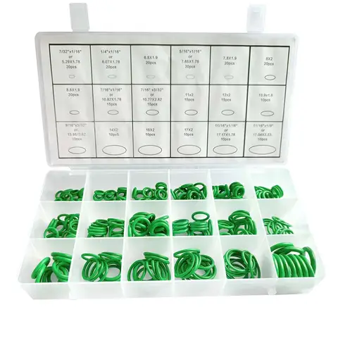 New 270PCS O Rings Seal Gasket Washer Kit 18 Sizes Car AC Rubber Air Conditioning O-Ring Gasket Assortment Set
