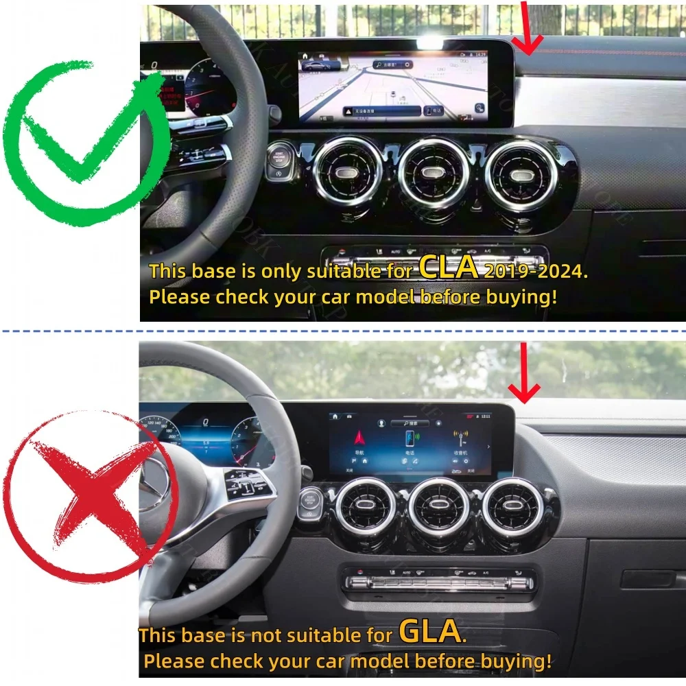 For Mercedes Benz CLA 250 2020-2024 Car Phone Holder Strong Special Fixed Bracket Base 15W Wireless Charging Cars Accessories