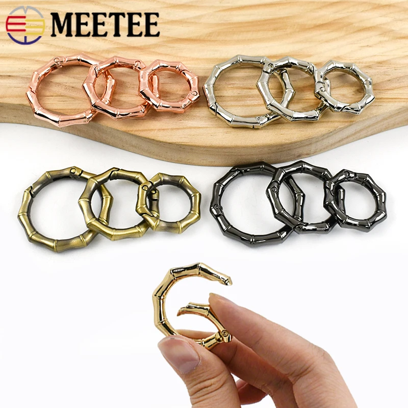 

5/10Pcs Meetee 20-32mm Metal O Ring Buckle Spring Snap Carabiner Keychain Hook Bags Strap Connector Clips Hardware Accessories