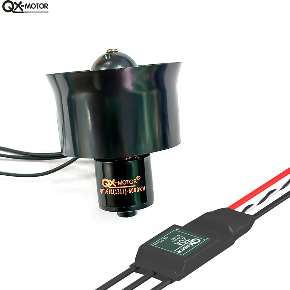 QX-MOTOR 30mm EDF ventilador de conducto de 6 aspas con Motor sin escobillas QF1611 uso 20A ESC / 40A ESC para piezas de drones multirotor RC piezas de juguete