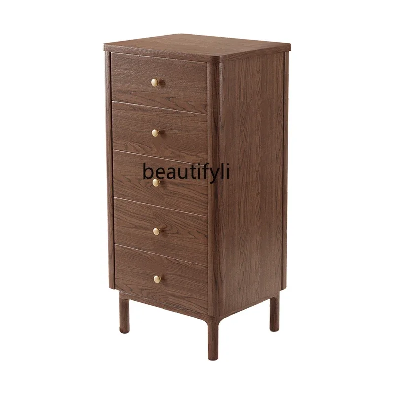 

All solid wood chest of drawers, simple living room storage, Nordic bedroom drawer storage cabinet