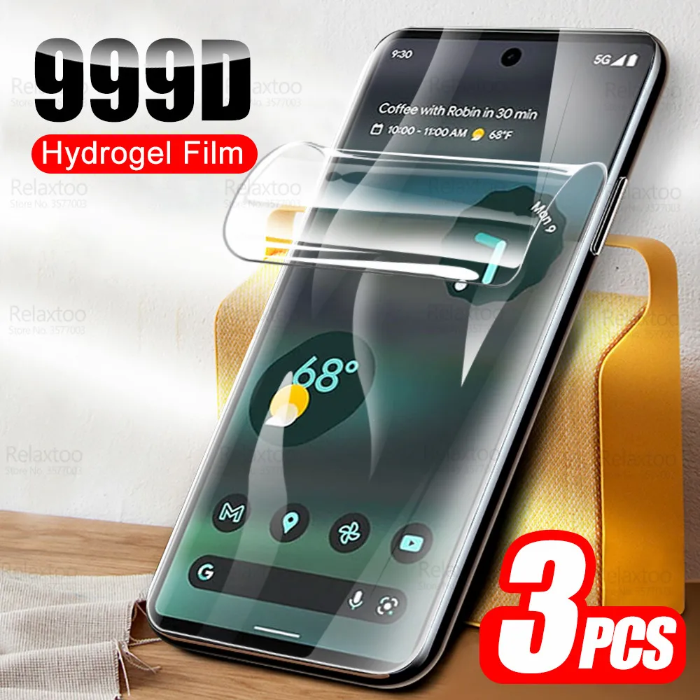 3Pcs Full Curved Soft Film For Google Pixel 6A Hydrogel Film For Pixel 6 Pro Pixel6A Pixel6 A A6 6Pro Screen Protector Not Glass