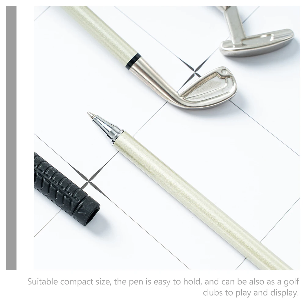 

1Set Golf Clubs Pen Metal Lightweight Portable Pen Set Desktop Golf Club Golfing Accessories Gift Desktop Golfs Pens