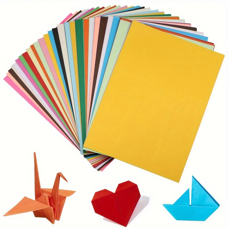 100 Sheets A4 Colored Origami Paper For DIY Art Craft 10 Colors A4 Printer Paper Fold Craft Paper Crane Kid Handmade Stationery