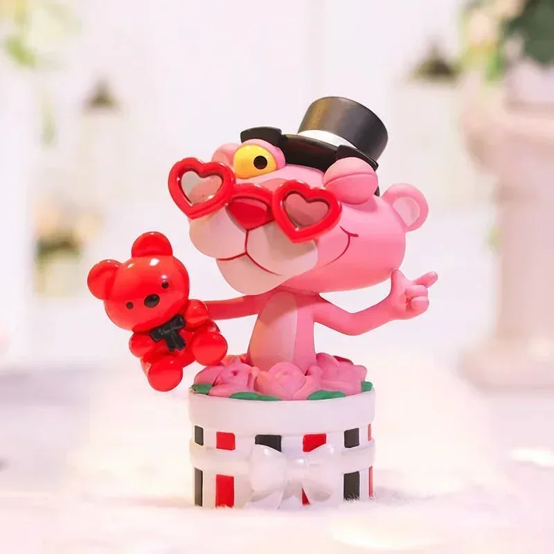 POP MART, серия «Розовая пантера», слепая коробка, загадочная коробка, кавайные украшения, фигурки, домашний декор, настольная модель, куклы для девочек