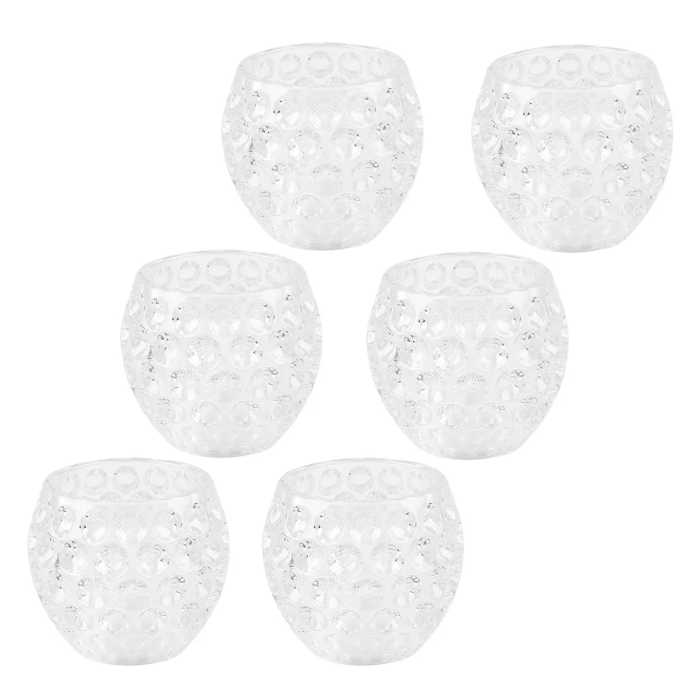6 قطعة حامل شمع زجاجي شفاف زينة طاولة الزفاف أجواء رومانسية قطع مركزية للمنزل لوازم الحفلات الداخلية