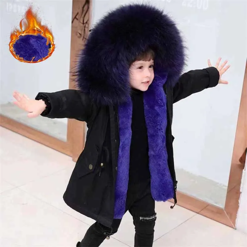 

Стеганые парки для девочек, зимнее утепленное пальто с большим меховым воротником, теплая бархатная верхняя одежда для мальчиков, детская хлопковая одежда на молнии