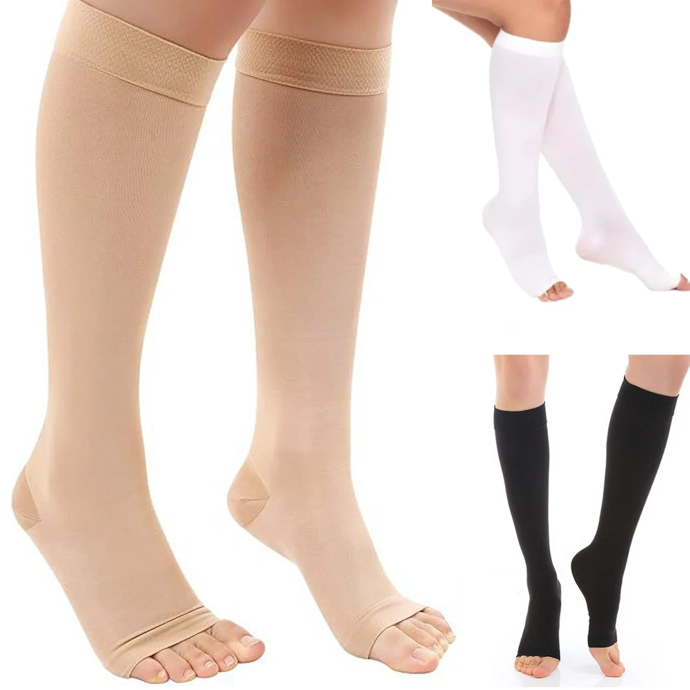 Medical Grade Compression Stockings 23-32 MMHg Leg Calf Compression Socks for Varicose Veins Edema Shin Splints Nursing Support