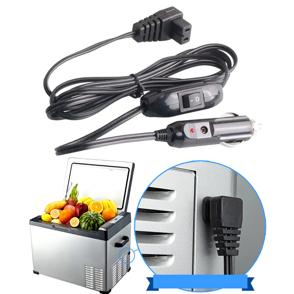12V Car Fridge Power Cord 200cm 12V Car for refrigerator Good Conductivity Insulating Silicone Ring Camping Traveling