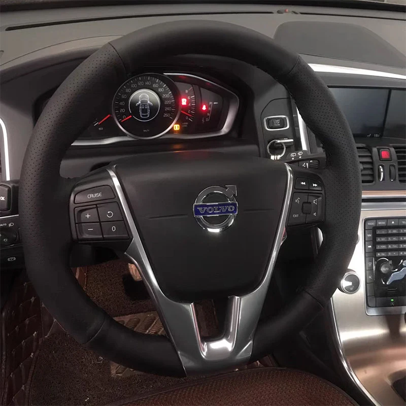 Car Steering Wheel Cover for Volvo V40 XC60 S60 S60L S80 S80L DIY Custom Microfiber Leather Auto Steering Wheel Wrap