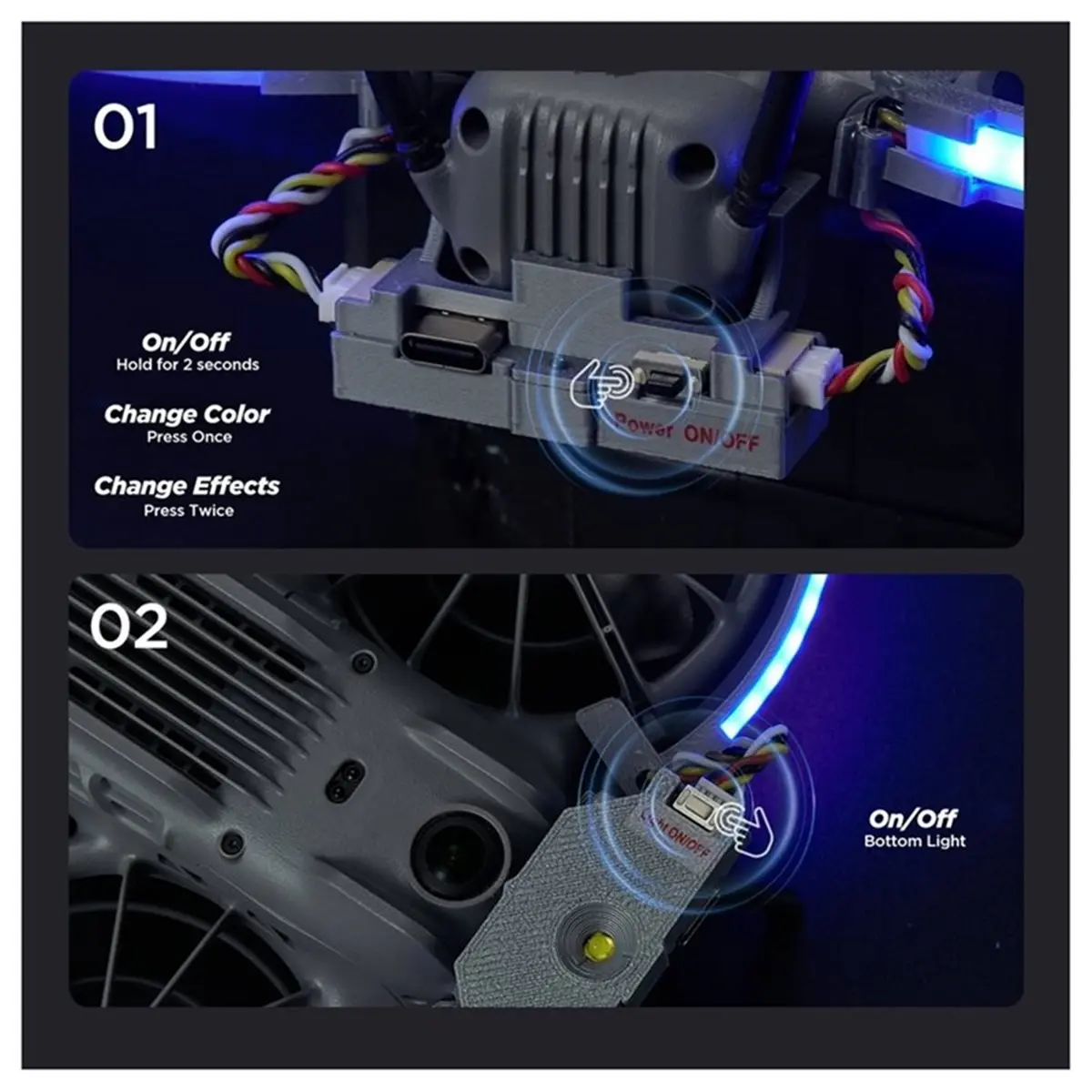LED Light Strip for Neo 2 Drone - 80 LEDs, USB-C Rechargeable