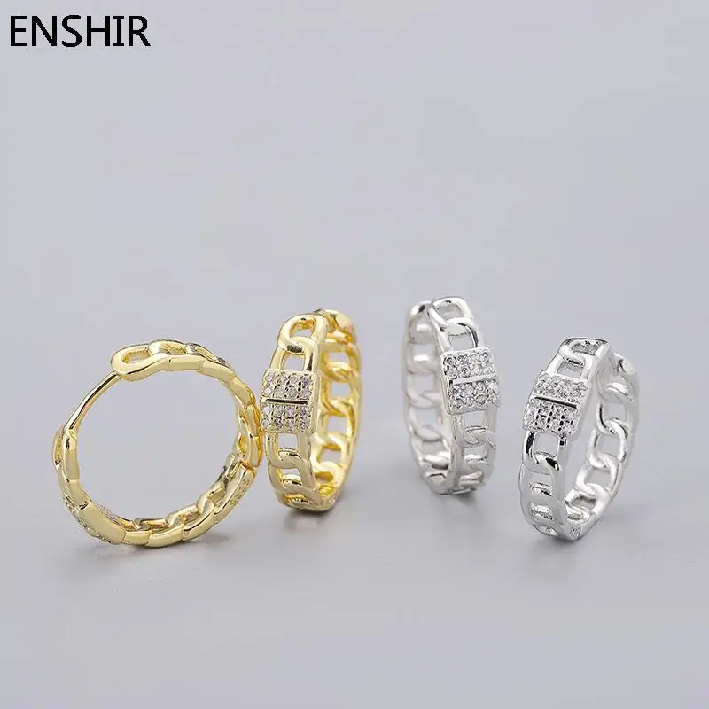 ENSHIR Gold Color Geometric Drop Hoop Earrings For Women Piercing Earrings Luxury Delicate Wedding Jewelry