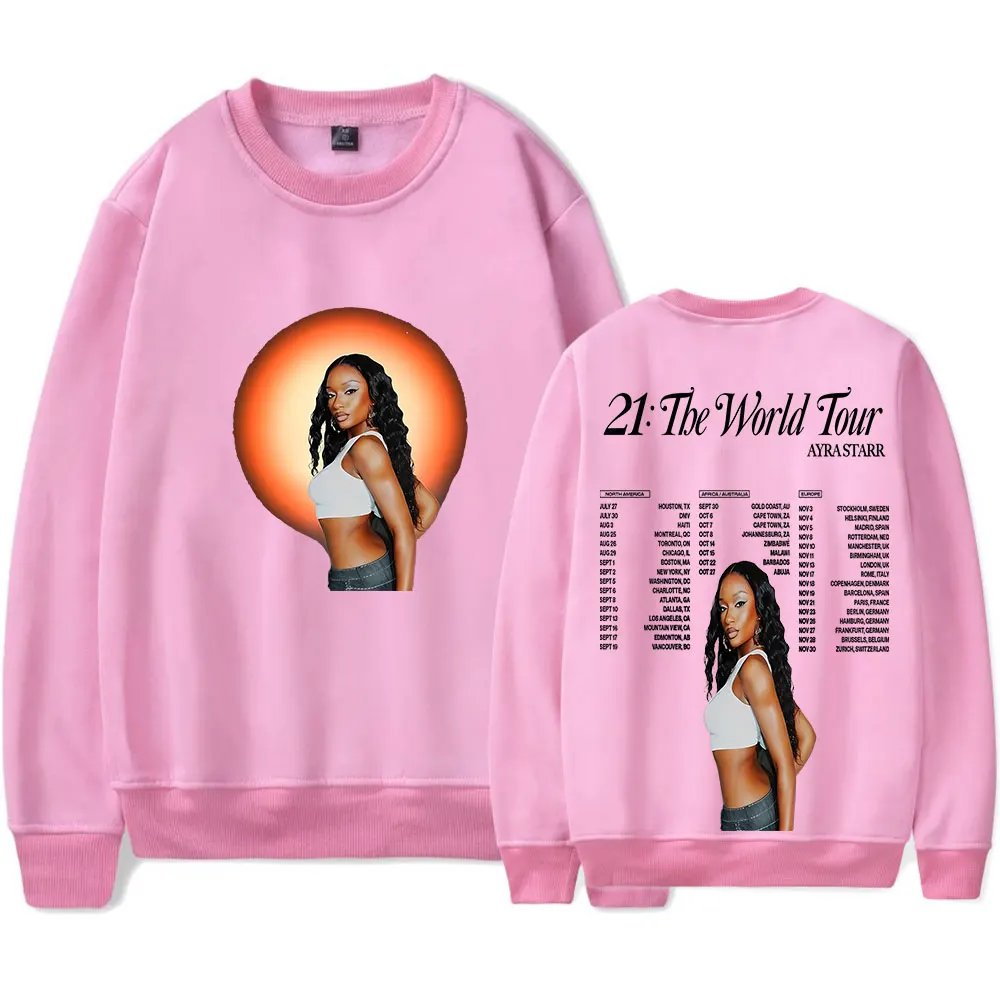 Ayra Starr merch 21 world tour sweater men  capless sweater women unisex music fans hip hop  pullover