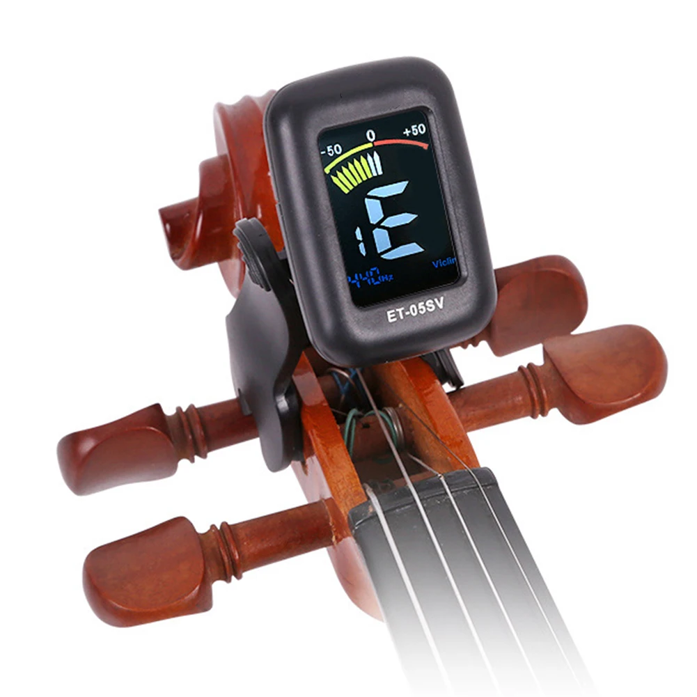 Double Bass Tuner Cello Tuner 1pc 360 Degree Rotating Design ABS Black Clip-on And Portable Quick And Easy Tuning