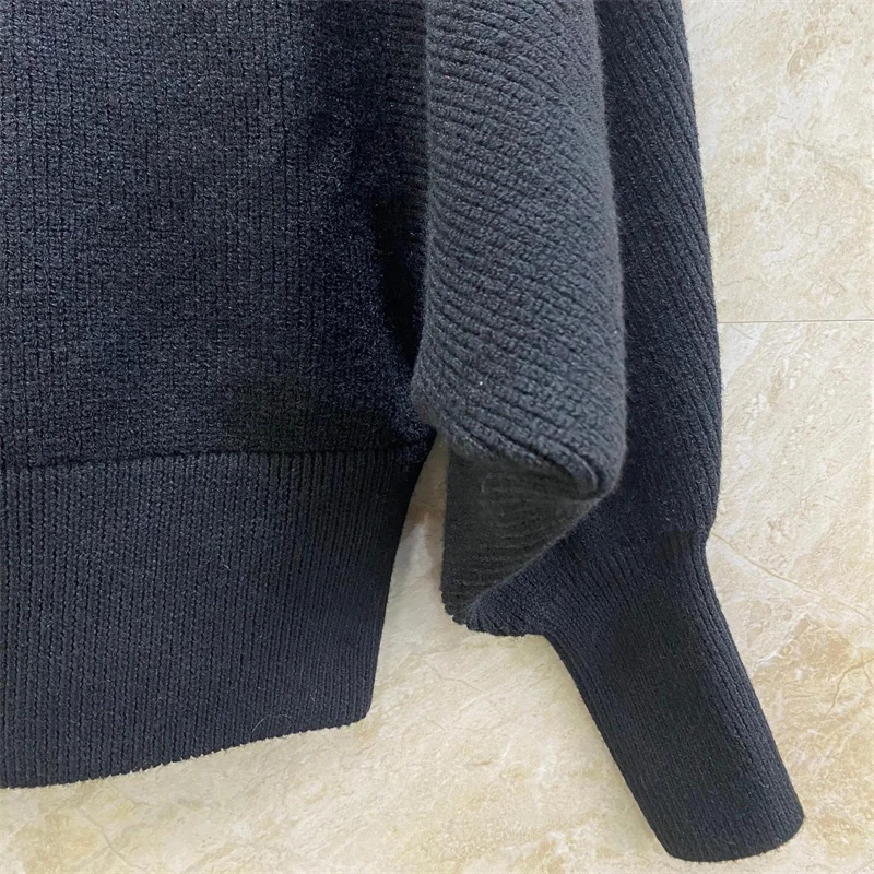 سترة للنساء 2026 ربيع جديد مطاطا محبوك التلبيب بأكمام طويلة سترة نسائية متقاطعة غير منتظمة معطف نسائي #6