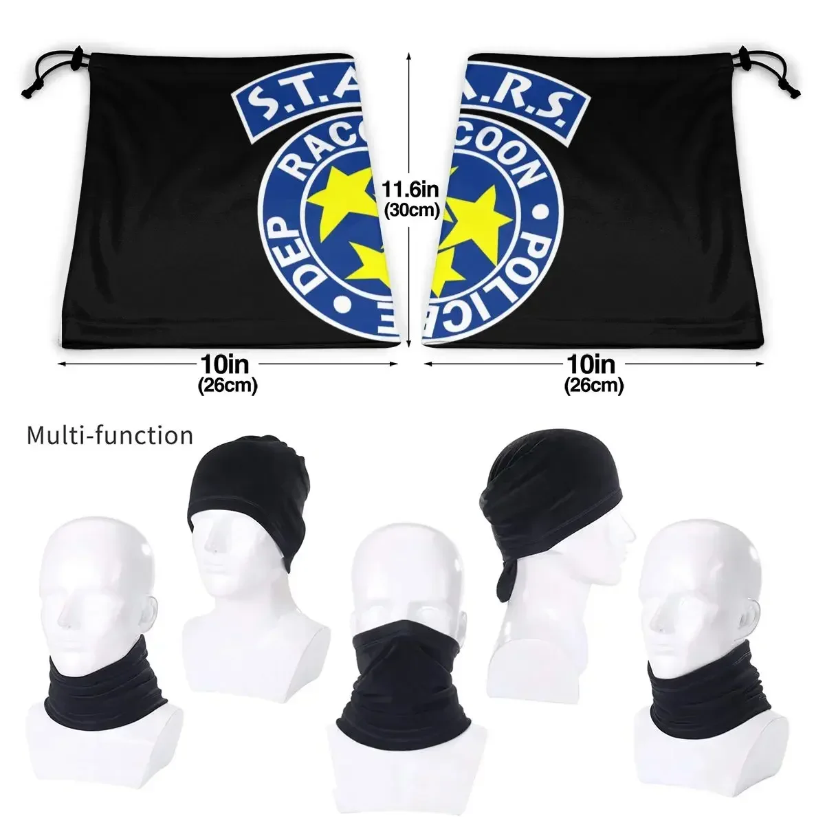 ดาวโลโก้ Resident Raccoon ตํารวจเมือง Dep Evil ไมโครไฟเบอร์คอ Gaiter ผ้าพันคอผ้าพันคอ Unisex ตกปลาคุณภาพสูง